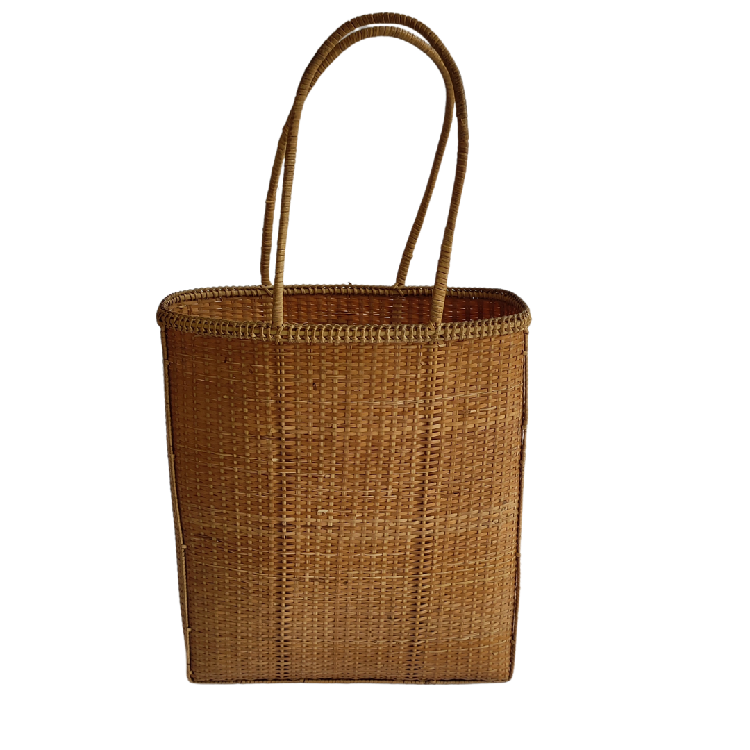 Bamboo Handmade Basket Bag with Double Handle – East Land Craft